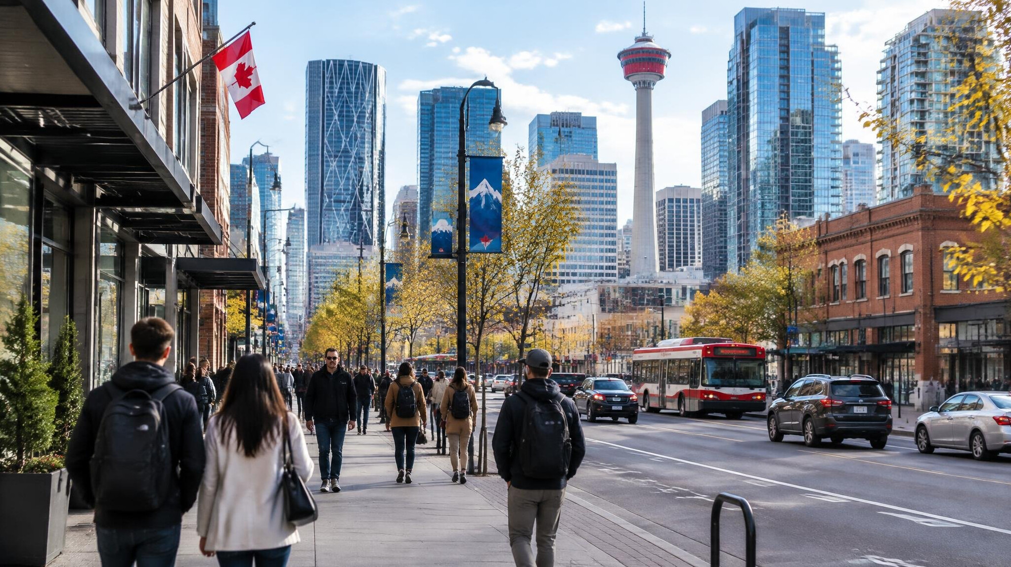 calgary downtown street scene