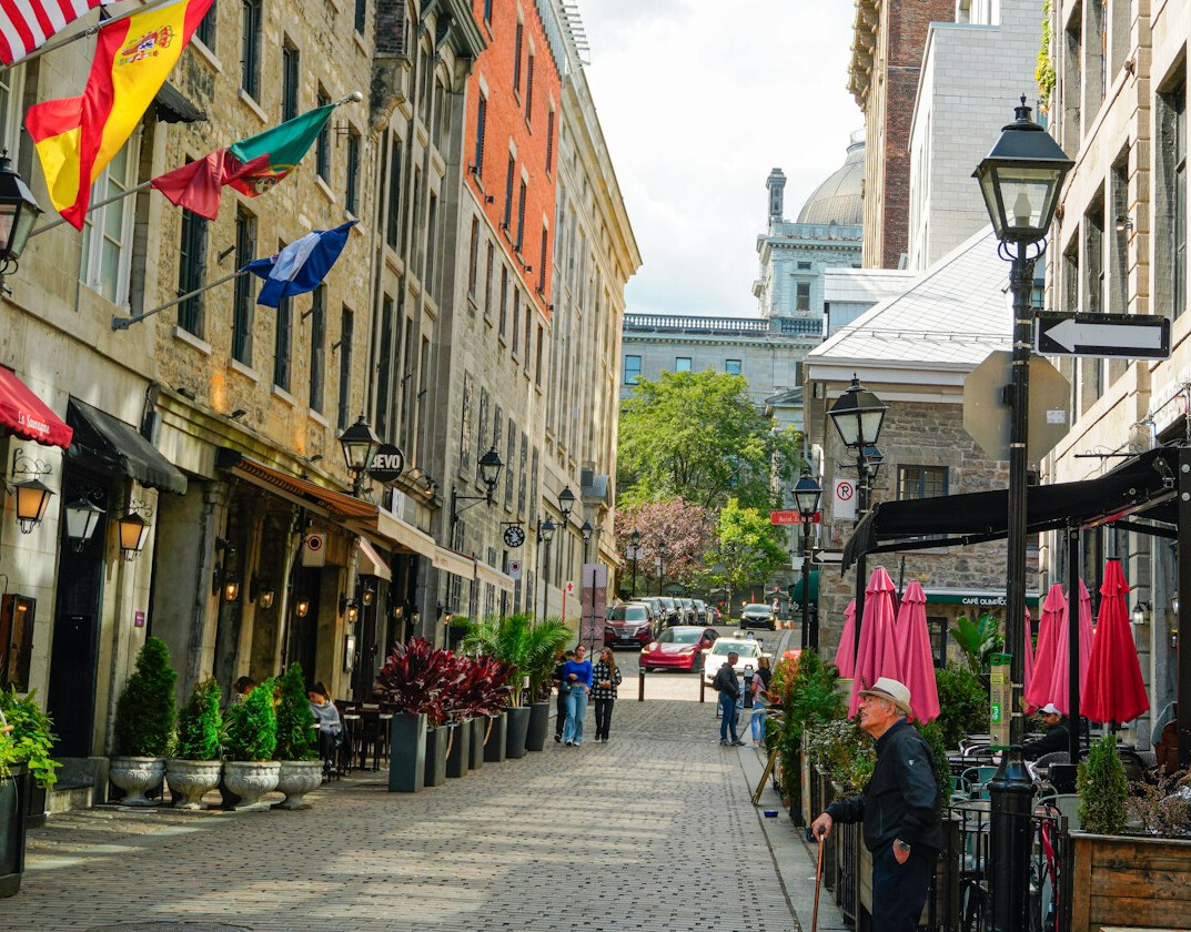old montreal cobblestone street